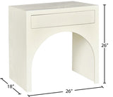 June Elegant Mid Century Night Stand with Curved Design and Push-to-Open Drawer for Storage
