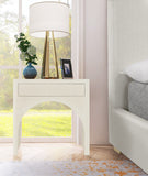 June Elegant Mid Century Night Stand with Curved Design and Push-to-Open Drawer for Storage