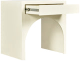 June Elegant Mid Century Night Stand with Curved Design and Push-to-Open Drawer for Storage