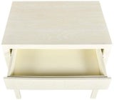 June Elegant Mid Century Night Stand with Curved Design and Push-to-Open Drawer for Storage