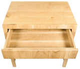 June Elegant Mid Century Night Stand with Curved Design and Push-to-Open Drawer for Storage