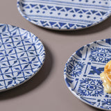 DESSERT PLATE BIO STONEWARE Ø 8.46" - SET OF 3 DESIGNS MAYA