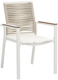 Maldives Outdoor Patio Dining Arm Chairs - Set of 2, Stylish Aluminum Frame for Ultimate Comfort