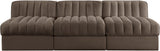 Rummi - Velvet Performance Fabric Upholstered 3 Piece Modular Armless Sofa