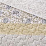 Wholesale 6 Piece Cotton Percale Quilt Set with Throw Pillows, Yellow