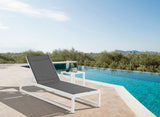 Maldives Outdoor Adjustable Chaise Lounge Chair - Stylish White Aluminum Frame for Ultimate Relaxation