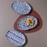 SHALLOW OVAL PLATTER MEDIUM BIO STONEWARE Ø 11.81x7.87" SET OF 2 DESIGNS MAYA