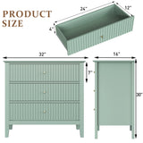 Fluted 3 Drawer Dresser with Painted Surface