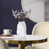 Abstract Elm Short Vase in White