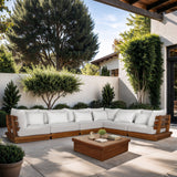 Mirella - 6 Piece Water Resistant Fabric Upholstered Outdoor Patio Modular Sectional