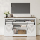 65-inch Farmhouse Tv Stand with Barn Doors – Rustic Console