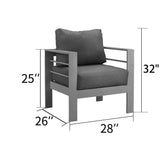 Patio Furniture Metal Armchair, 2 Pcs