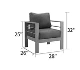 Patio Furniture Metal Armchair, 2 Pcs