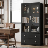 64'' Tall Display Cabinet with Acrylic Doors and Led Lights