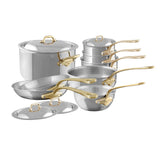 Mauviel M'COOK B 5-Ply 12-Piece Cookware Set With Brass Handles