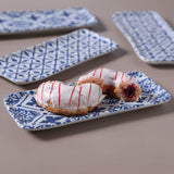 RECTANGULAR PLATTER ORGANIC STONEWARE Ø 8.66x3.74" SET OF 2 DESIGNS MAYA