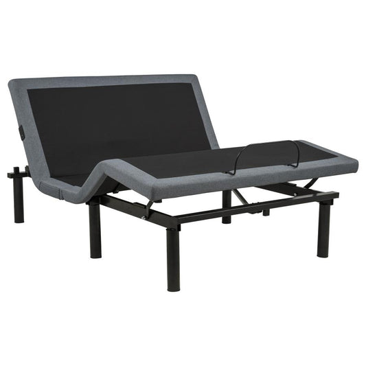 Weston Full Dual-Motor Massage Adjustable Bed Base Black and Grey