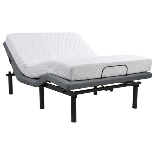 Weston Full Dual-Motor Massage Adjustable Bed Base Black and Grey