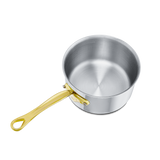 Mauviel M'COOK B 5-Ply Sauce Pan With Lid, Brass Handles