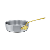 Mauviel M'COOK B 5-Ply Saute Pan With Lid, Brass Handle