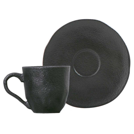 ORGANIC COFFEE CUP + ORGANIC SAUCER MATTE BLACK