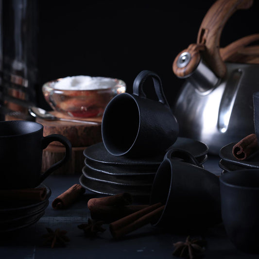 ORGANIC COFFEE CUP + ORGANIC SAUCER CHROMIUM