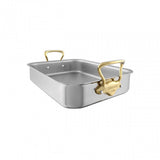 Mauviel Stainless Steel Roasting Pan With Brass Handles, 15.7 x 11.8-In
