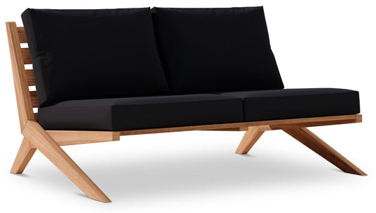 Tahiti Teak Outdoor Loveseat - Stylish Waterproof Fabric for Elegant Patio Relaxation and Durability