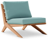 Tahiti Waterproof Fabric Outdoor Chair - Durable Teak Design for Ultimate Patio Comfort and Style
