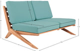 Tahiti Teak Outdoor Loveseat - Stylish Waterproof Fabric for Elegant Patio Relaxation and Durability