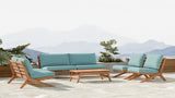 Tahiti Teak Outdoor Loveseat - Stylish Waterproof Fabric for Elegant Patio Relaxation and Durability