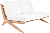 Tahiti Teak Outdoor Loveseat - Stylish Waterproof Fabric for Elegant Patio Relaxation and Durability