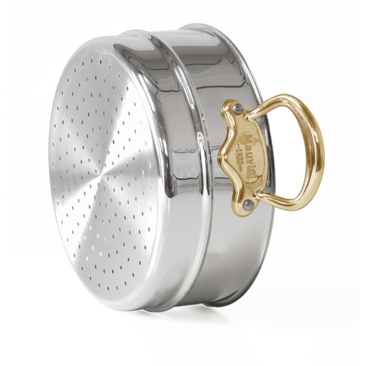 Mauviel Steamer Insert With Brass Handles, 9.4-in