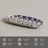 SHALLOW OVAL PLATTER ORGANIC STONEWARE Ø 6.5x3.15" SET OF 2 DESIGNS MAYA