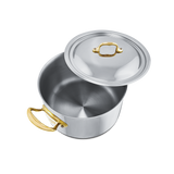 Mauviel M'COOK B 5-Ply Stewpan With Lid, Brass Handles