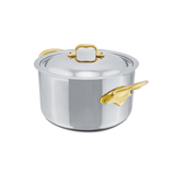 Mauviel M'COOK B 5-Ply Stewpan With Lid, Brass Handles