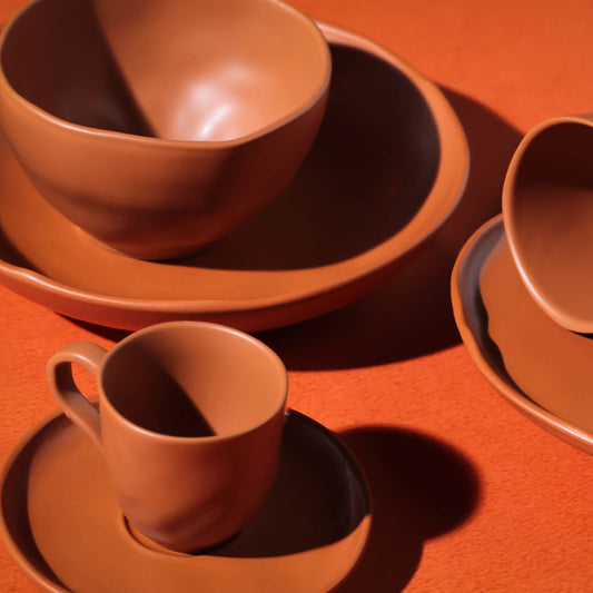 ORGANIC COFFEE CUP + BIO SAUCER TERRACOTTA