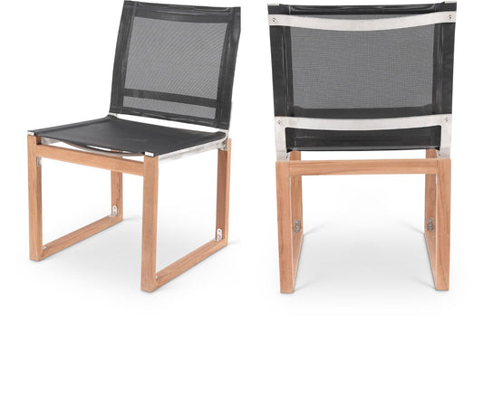 Tulum Teak Outdoor Dining Side Chair - Durable Mesh Fabric for Stylish Relaxation & Comfort