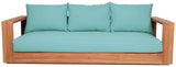 Tulum Teak Outdoor Sofa - Stylish Patio Seating with Waterproof Fabric for Ultimate Relaxation