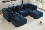 CORDELIA 116" 3-Seater High Armrest Sofa with 2 Ottomans