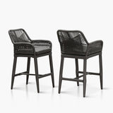 PURPLE LEAF Modern Bar Stools Aluminum Bar Stool with Cushion for Indoor and Outdoor, Kitchen Island