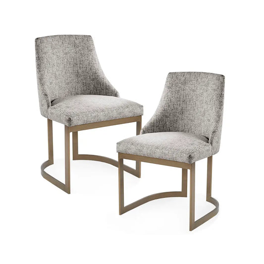 Wholesale [Set of 2] Metal Round Base Dining Chair, Grey