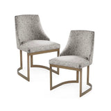 Wholesale [Set of 2] Metal Round Base Dining Chair, Grey