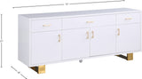 Excel Contemporary Sideboard Buffet with Spacious Drawers, Elegant Gold Accents, and Durable Design