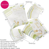 Safari Baby Shower Invitation & Thank You Card Bundle (Set of 20)