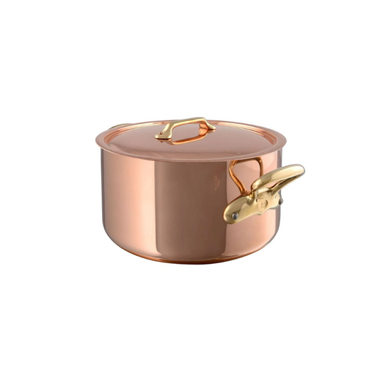 Mauviel M'Heritage M'200 B 8-Piece Copper Cookware Set With Brass Handles