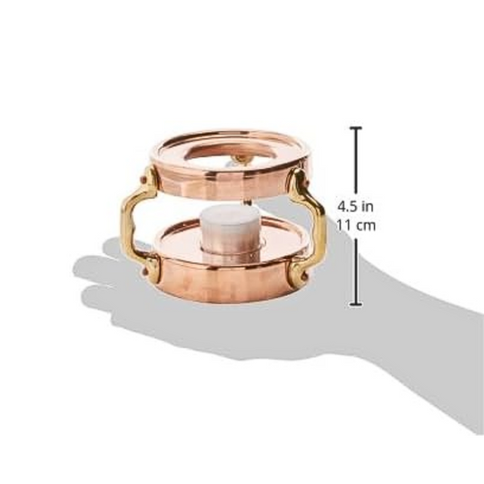 Mauviel M'MINIS Copper Portable Heater With Candle for Small Saucepan, 4.5-in