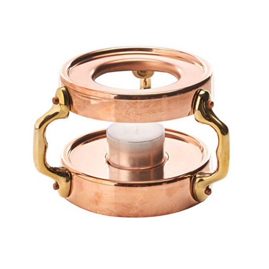 Mauviel M'MINIS Copper Portable Heater With Candle for Small Saucepan, 4.5-in