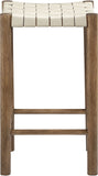 Entwine - Vegan Leather Upholstered Backless Counter Stool - Painted Brown