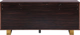 Excel Contemporary Sideboard Buffet in Rich Zebra Wood with Gold Accents – Elegant Storage Solution